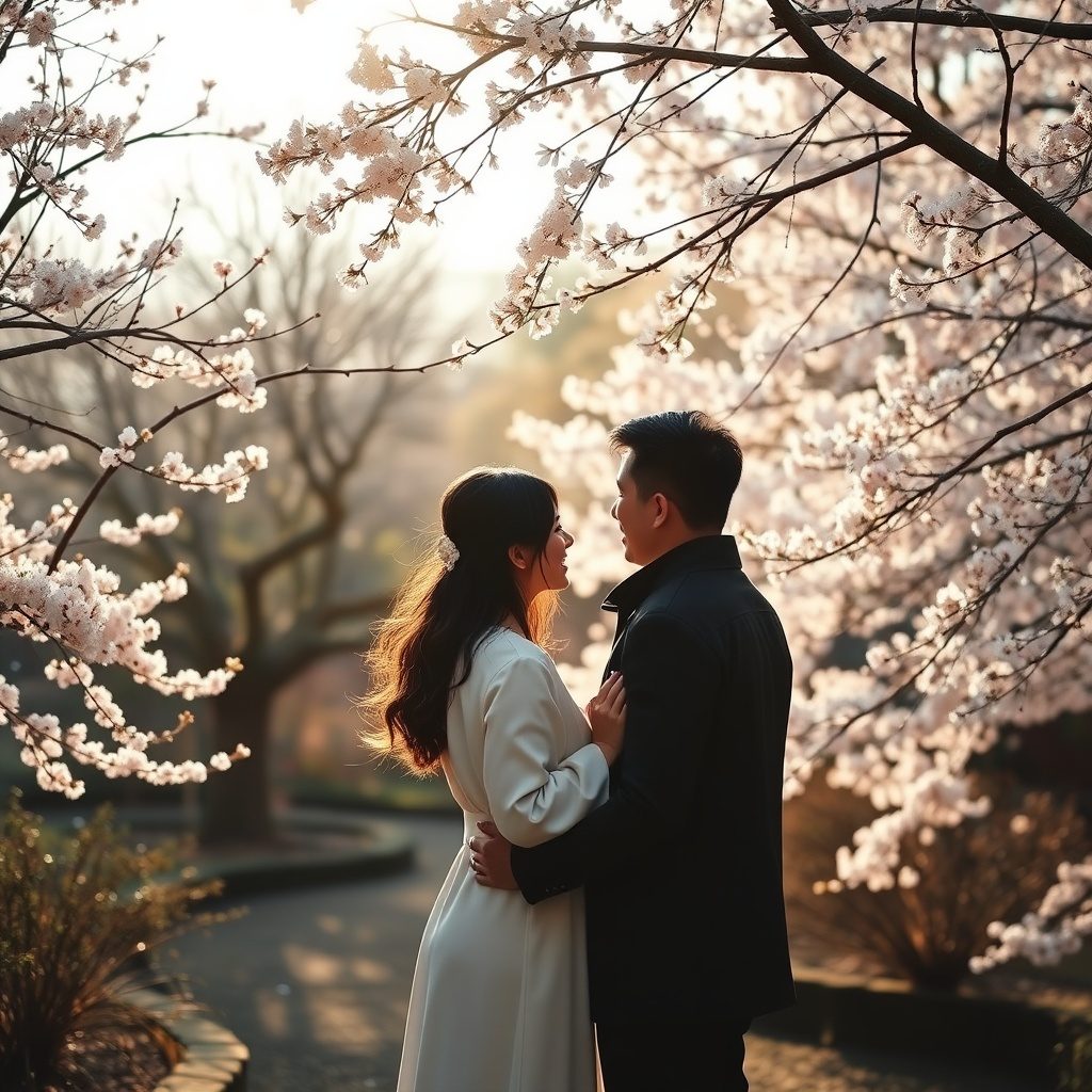 Bridal couple in a beautiful setting